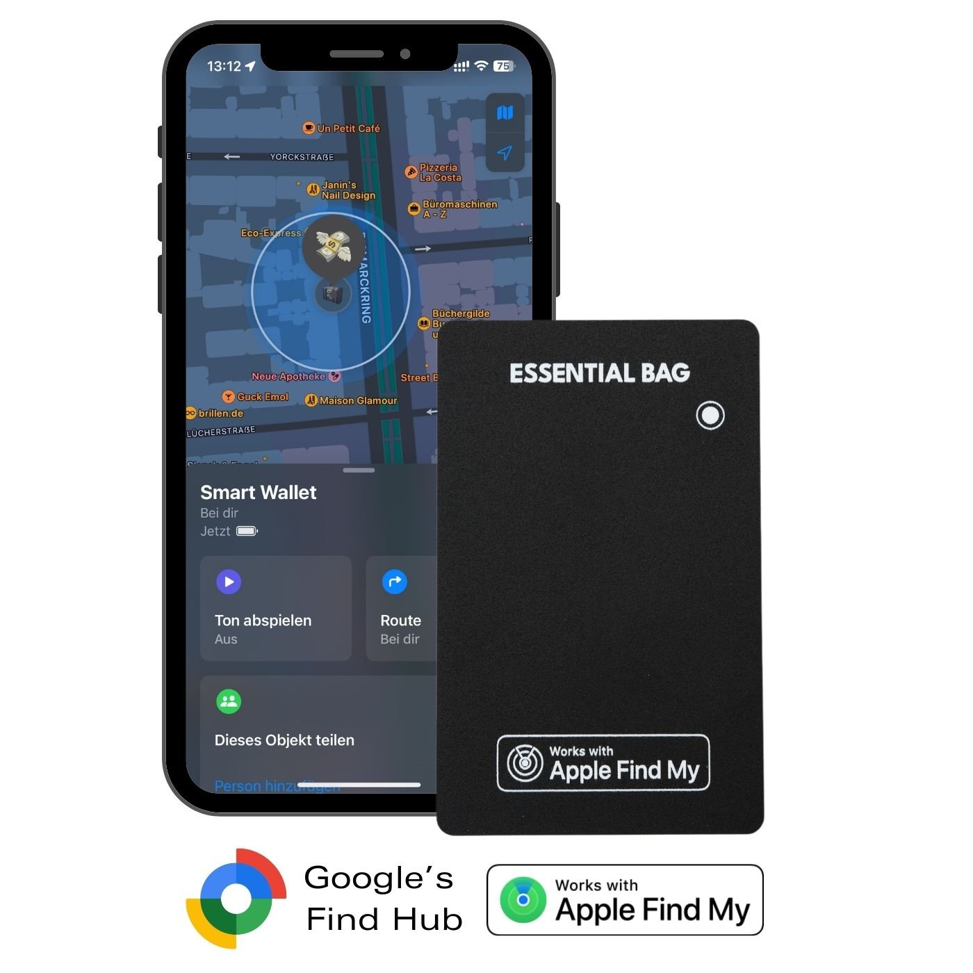 Tracker Karte 3.0 – Apple Find My und Google Find Hub
