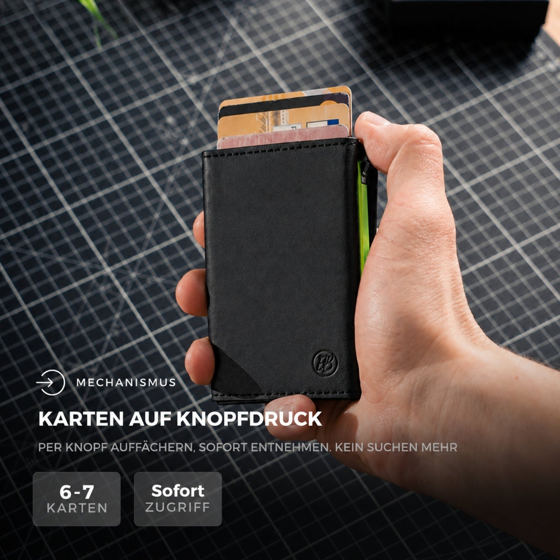 Smart Wallet 3.0 Limited Lime – Karten auf Knopfdruck